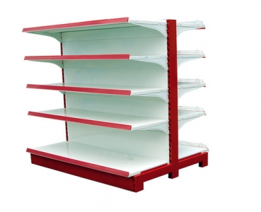 Red and White Steel Supermarket Rack